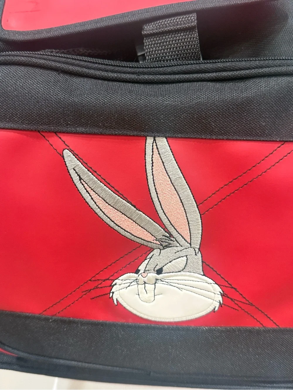 Vintage 1998 Looney Tunes Bugs Bunny Taz Backpack Red Black Warner Bros